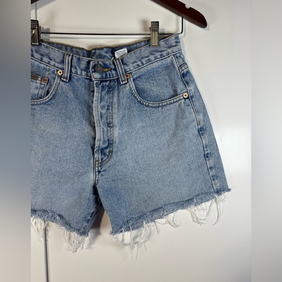 Calvin Klein Shorts VTG 90s Light Blue Wash Classic Fit Button Fly Made USA 7 - Picture 4 of 12